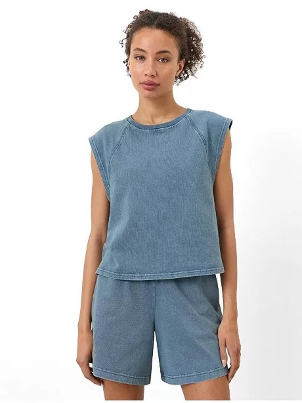 PACT Women’s Organic Cotton Weekends Raglan Muscle Tee Blue Size XXL